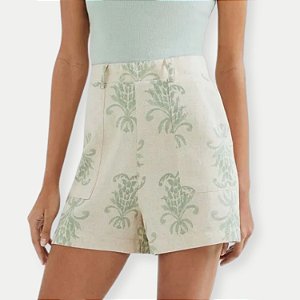 SHORT HERING VISCOLINHO ALFAIATARIA ESTAMPADO FEMININO ADULTO