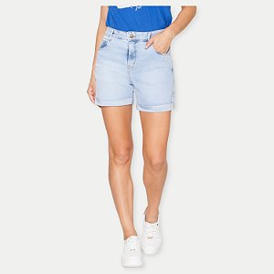 SHORT PITT COM ELASTANO BÁSICO JEANS CLARO FEMININO ADULTO