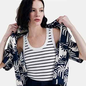 BLUSA HERING REGATA MALHA CANELADA LISTRADA FEMININA ADULTO