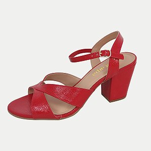 SANDALIA VIA SCARPA VERMELHO SALTO ALTO ACTIVE FEMININA ADULTO