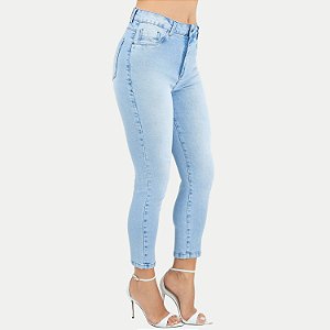 CALÇA SHOT JEANS CLARO COM ELASTANO FEMININA ADULTO