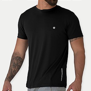 CAMISETA VOLEIO MANGA CURTA FITNESS POLIAMIDA PRETA  MASCULINA ADULTO