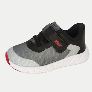 TÊNIS KIDY EQUILIBRIO RUNNING PRETO COM CINZA MASCULINO INFANTIL