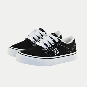 TÊNIS QIX SKATE COMBAT 3 LONA PRETO E BRANCO MASCULINO ADULTO