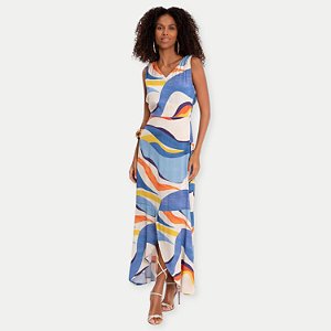 VESTIDO LUNENDER REGATA VISCOSE ESTAMPADO FEMININO ADULTO