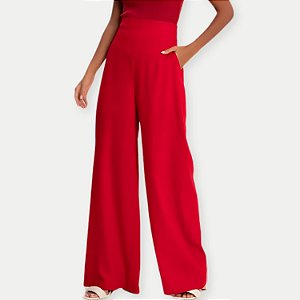 CALÇA LUNENDER LINHO PANTALONA VERMELHA FEMININA ADULTO
