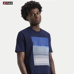 CAMISETA FICO MC COMFORT ALGODÃO AZUL MARINHO SILKADA MASCULINA ADULTO