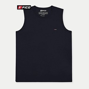 CAMISETA FICO REGATA ALGODÃO LISA PRETO MASCULINO ADULTO