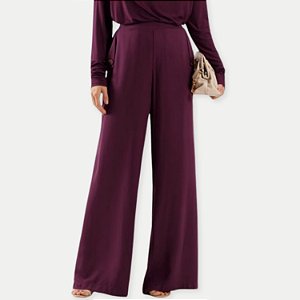 CALÇA LUNENDER VISCOSE PANTALONA BORDÔ FEMININA ADULTO