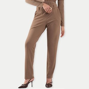 CALÇA LUNENDER MISTA ALFAIATARIA MARROM FEMININA ADULTO