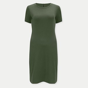 VESTIDO LUNENDER MC MALHA CANELADA VERDE FEMININO ADULTO