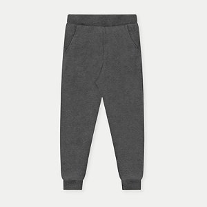 CALÇA ALAKAZOO MOLETOM CASUAL COM PUNHO CINZA ESCURO UNISEX INFANTIL
