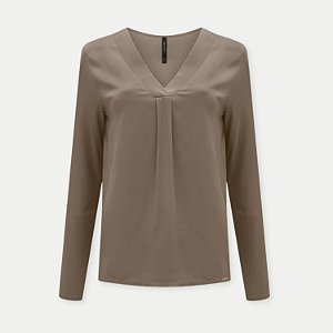BLUSA LUNENDER ML VISCOSE E ELASTANO MARROM FEMININA ADULTO