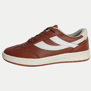 TÊNIS SOUND CASUAL COM CADARÇO COURO SINTETICO MARROM MASCULINO INFANTIL