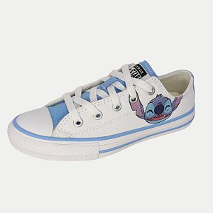 TÊNIS CONVERSE CASUAL LONA STITCH BRANCO E AZUL UNISEX INFANTIL