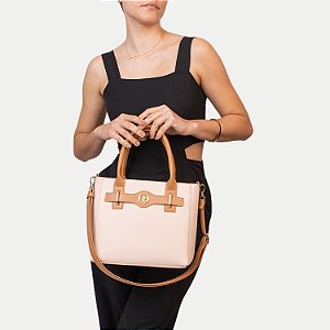 BOLSA RAFITTHY 2 TIPOS DE ALÇA SINTETICO BEGE FEMININA