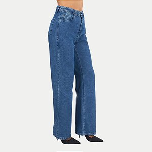 CALÇA SHOT JEANS BRUTO WIDE LEG FEMININA ADULTO