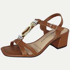 SANDALIA DAKOTA SALTO ACTIVE MARROM CARAMELO FEMININA ADULTO