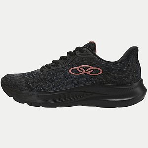 TÊNIS OLYMPIKUS VENUS 3 RUNNING PRETO E ROSA FEMININO ADULTO