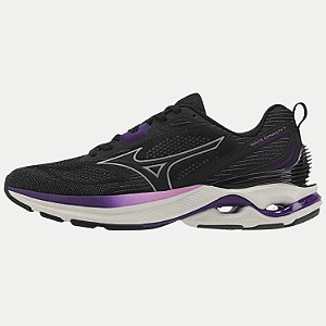 TÊNIS MIZUNO WAVE DYNASTY 7 PRETO E ROXO FEMININO ADULTO