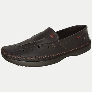SAPATILHA FREE WAY ABERTA LOGANX-2 COURO MARROM MASCULINA ADULTO