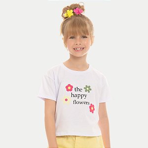BLUSA BY GUS MC TSHIRT ALGODÃO SILKADA BRANCA FEMININA INFANTIL