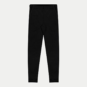 CALÇA FICO MOLETOM CASUAL COM PUNHO PRETO MASCULINA ADULTO