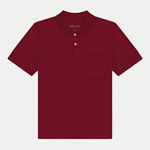 POLO FICO MC COMFORT MALHA COM BOLSO BORDO MASCULINA ADULTO