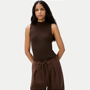 BLUSA HERING REGATA TRICO MARROM FEMININA ADULTO