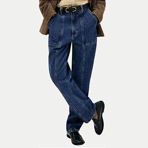 CALÇA HERING JEANS BRUTO MOM LAVAGEM MEDIA FEMININA ADULTO