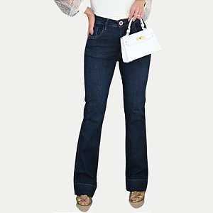CALÇA MAC JEANS JEANS E ELASTANO BOOTCUT LAVAGEM ESCURA FEMININA ADULTO