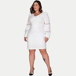 VESTIDO KENIA CAMÕES ML VISCOLINHO OFF WHITE FEMININA ADULTO