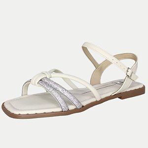 SANDALIA MOLECA RASTEIRA OFF WHITE FEMININA ADULTO