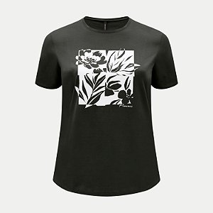 BLUSA LUNENDER MC TSHIRT MALHA SILKADA PRETO FEMININA