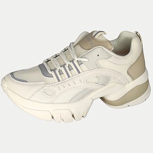 TÊNIS RAMARIM CASUAL COM CADARÇO SNEAKER BEGE FEMININO ADULTO