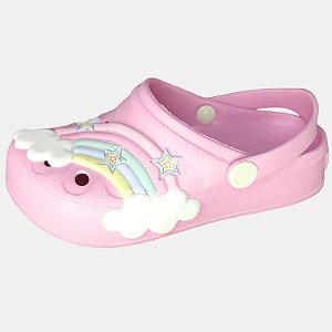 SANDALIA WORLDCOLORS ROSA CLOG SOFT EVA FEMININA INFANTIL