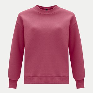 BLUSÃO LUNENDER MOLETOM ROSA CARECA  FEMININO ADULTO