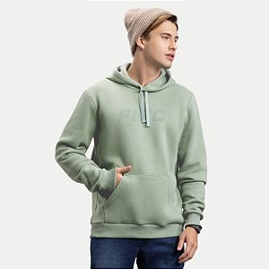 BLUSÃO FICO MOLETOM VERDE COM CAPUZ  MASCULINO ADULTO