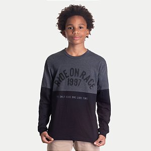 CAMISETA RANDA MUNDU MANGA LONGA COMFORT ALGODÃO SILKADA MASCULINA INFATIL
