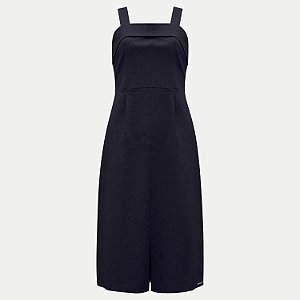 VESTIDO LUNENDER REGATA PRETO LINHO MIDI FEMININO ADULTO