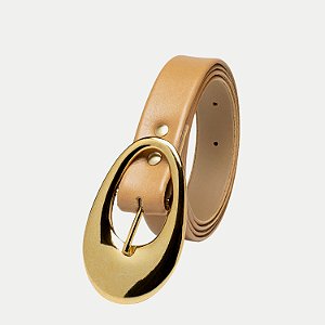 CINTO DAKOTA DE COURO BEGE FEMININO ADULTO