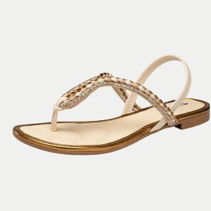 SANDALIA MISSISSIPI RASTEIRA  CREME FEMININA ADULTO