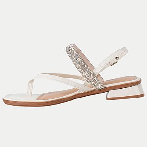 SANDALIA DAKOTA SALTO BAIXO CREME FEMININA ADULTO