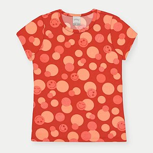 BLUSA ALAKAZOO MANGA CURTA MALHA ESTAMPADA FEMININA INFANTIL