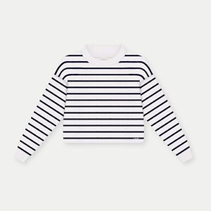 BLUSA ALAKAZOO MANGA LONGA MOLETINHO LISTRADA FEMININA INFANTIL