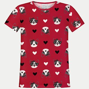 BLUSA ALAKAZOO MANGA CURTA MALHA ESTAMPADA FEMININA INFANTIL