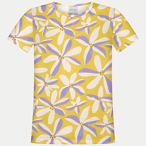 BLUSA ALAKAZOO MANGA CURTA MALHA ESTAMPADA FEMININA INFANTIL