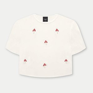 BLUSA LUNENDER HITS MANGA CURTA TSHIRT MALHA OFFWHITE FEMININA INFANTIL
