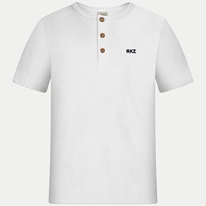 CAMISETA ALAKAZOO MANGA CURTA COMFORT ALGODÃO GOLA COM BOTÃO MASCULINO INFANTIL