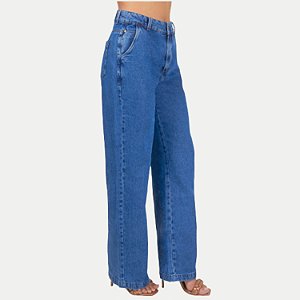 CALÇA SHOT JEANS BRUTO WIDE LEG FEMININA ADULTO